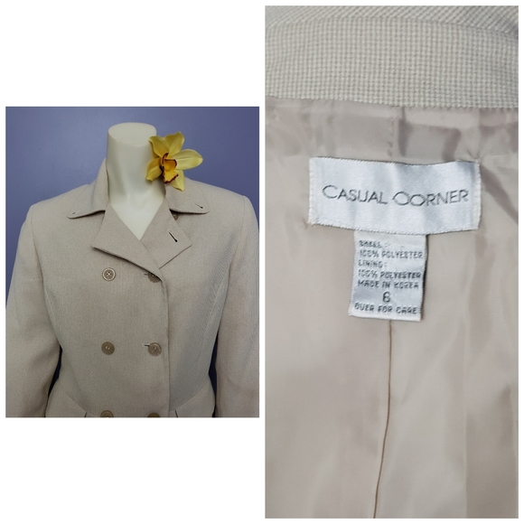 Casual Corner Tan Blazer Size 6 - Picture 6 of 8